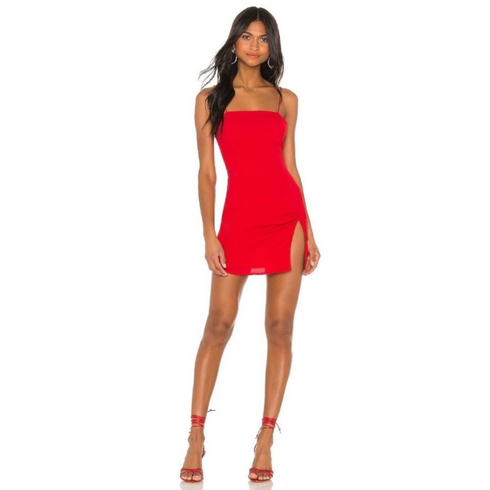 Superdown Syrus Slit Mini Dress Cherry Women's Size Large